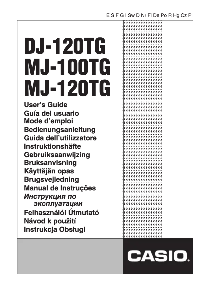 Page 1 de la notice Manuel utilisateur Casio MJ-100TG