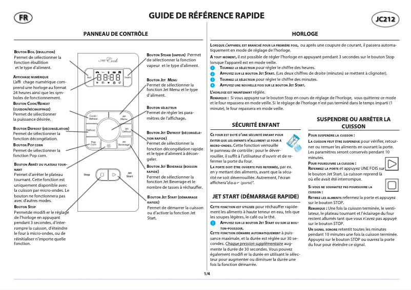Image de la première page du manuel de l'appareil JC 212