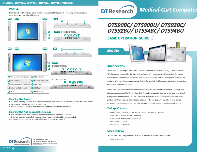 Page n°1 - Manuel utilisateur DT Research DT594BU