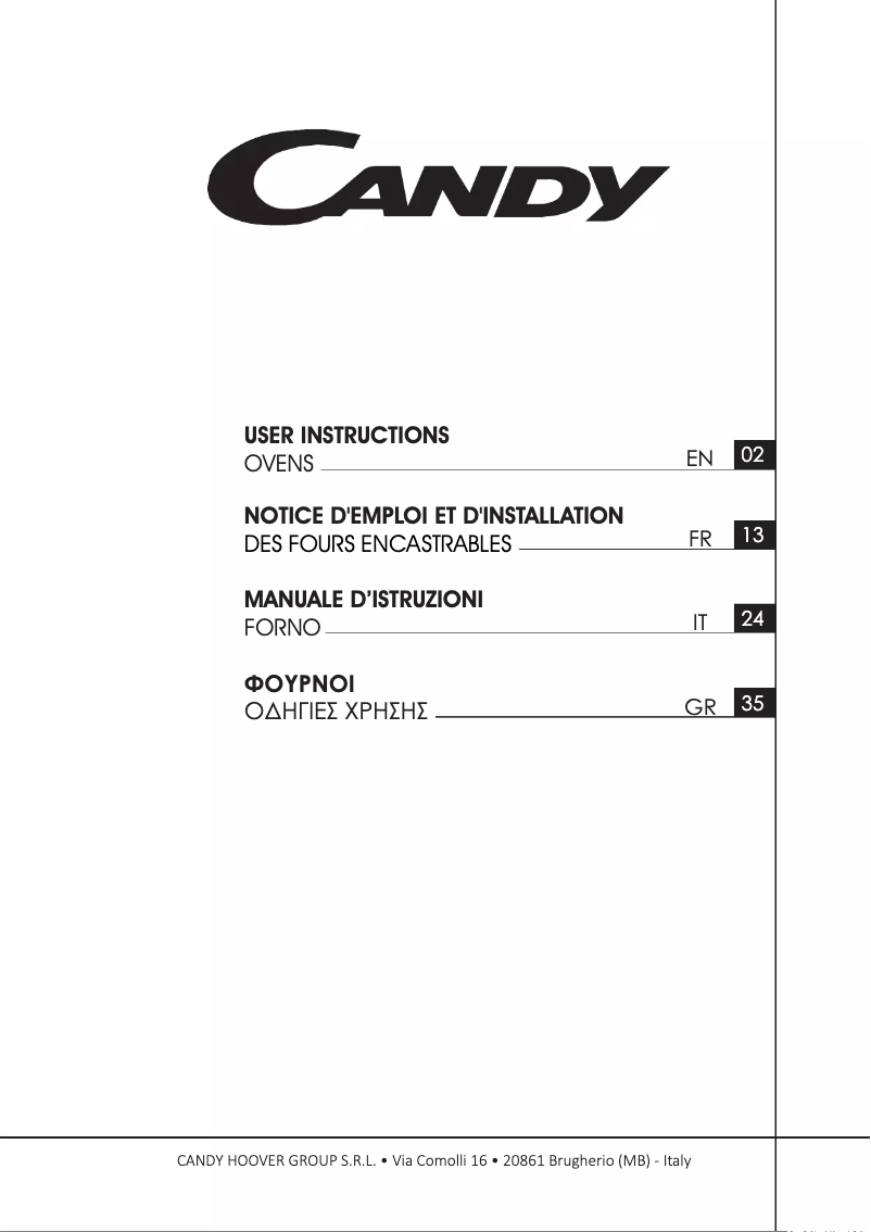 Page n°1 - Manuel utilisateur Candy FCXNE825VX WIFI