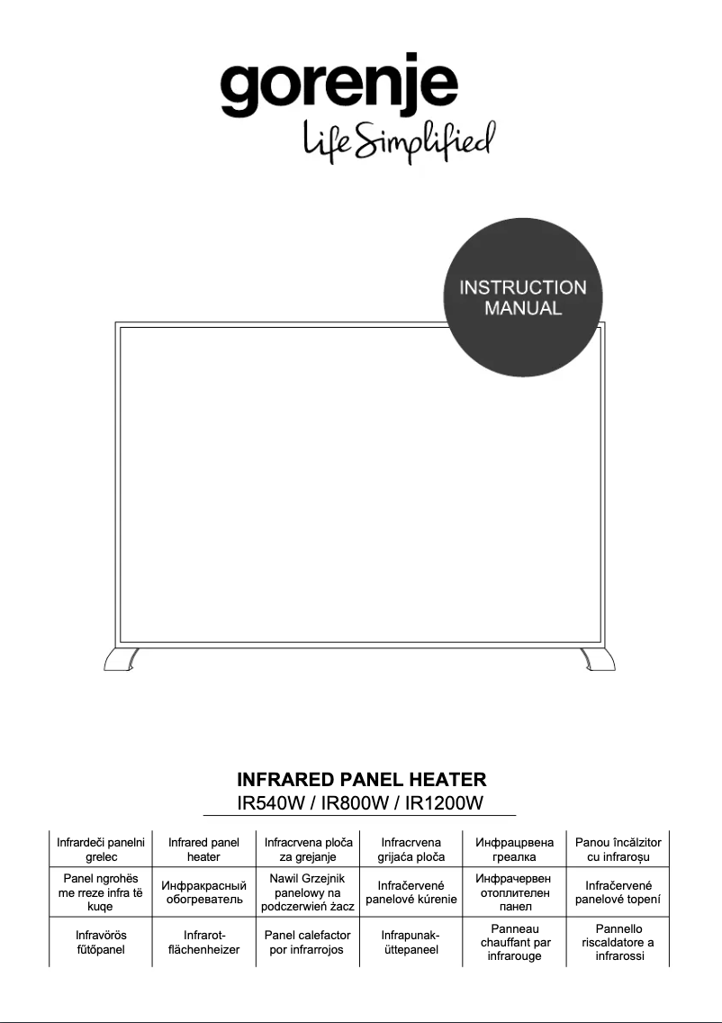 Page n°1 - Manuel utilisateur Gorenje IR1200W