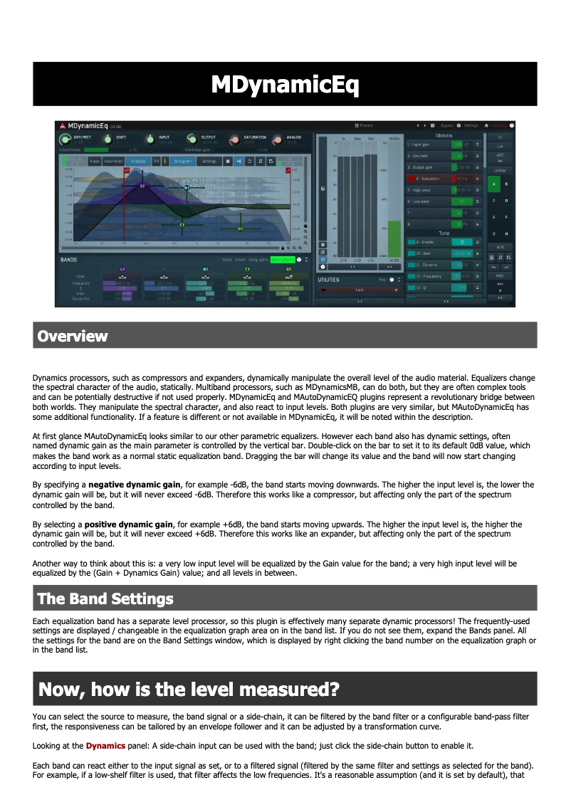 Image de la première page du manuel de l'appareil MDynamicEQ