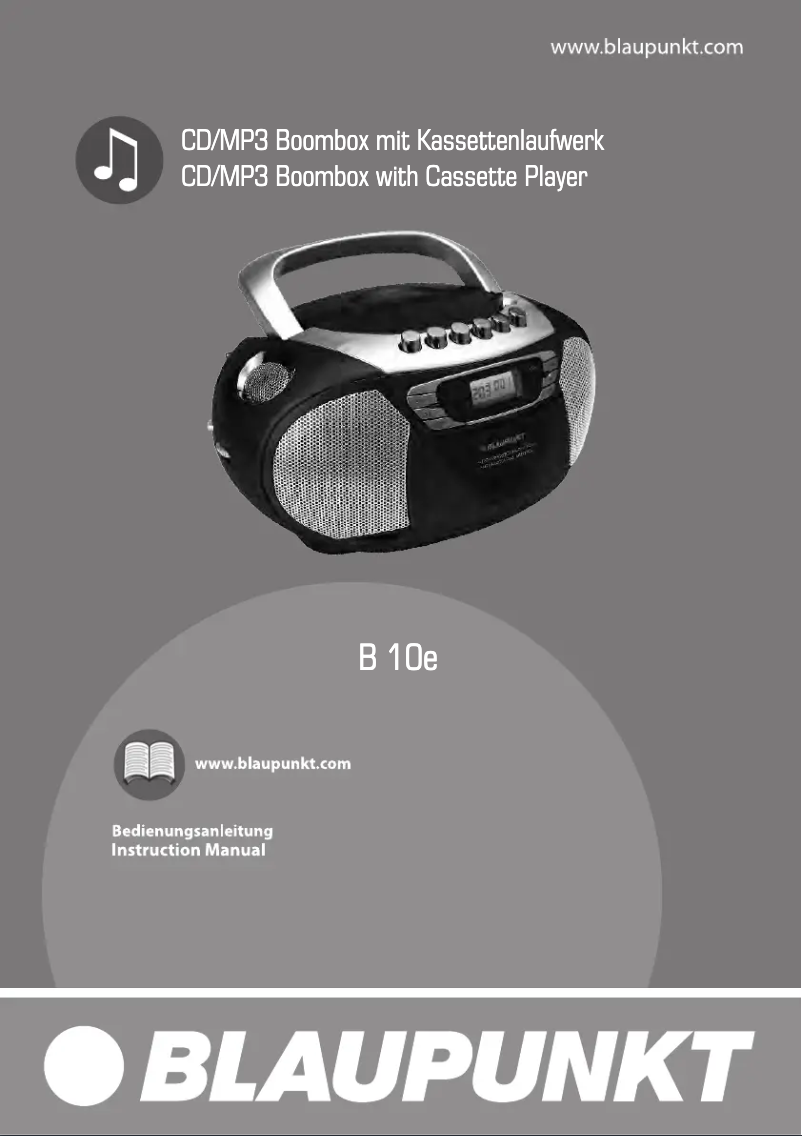 Page 1 de la notice Manuel utilisateur Blaupunkt B 10e