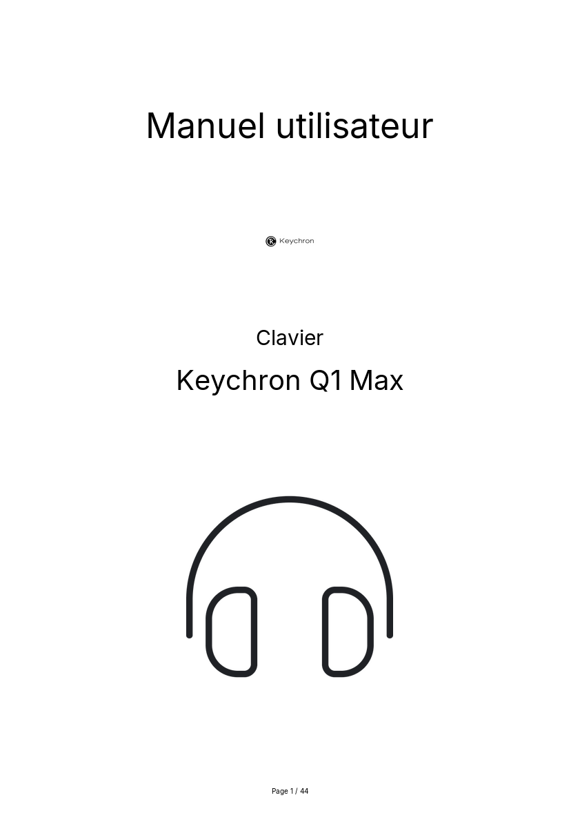 Page n°1 - Manuel utilisateur Keychron Q1 Max
