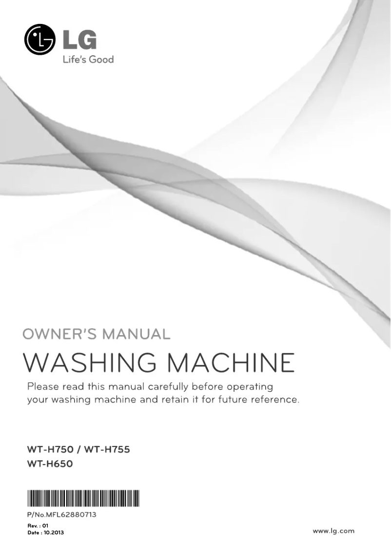 Page 1 de la notice Manuel utilisateur LG WT-H750