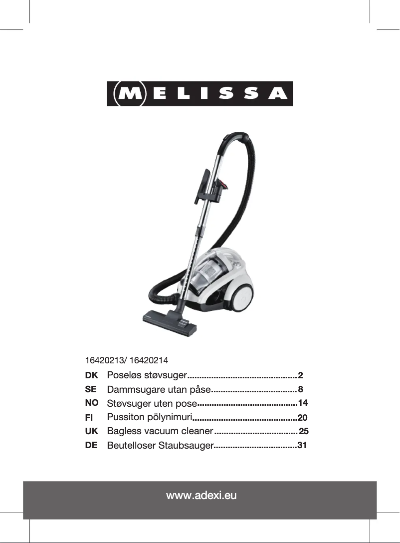 Page 1 de la notice Manuel utilisateur Melissa 16420213