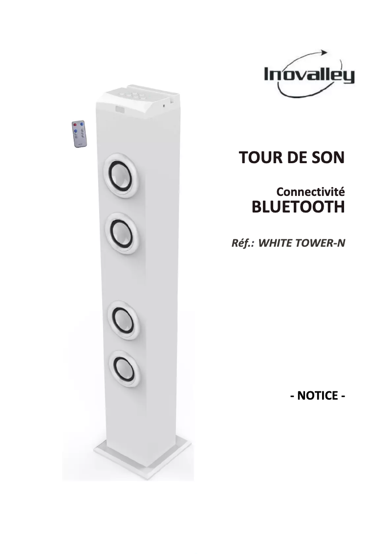 Page 1 de la notice Manuel utilisateur Inovalley White Tower-N