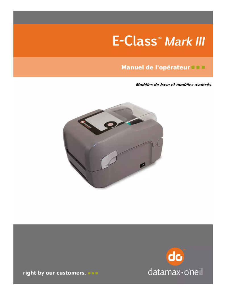 Page n°1 - Manuel utilisateur Datamax O'Neil E4204B Mark III