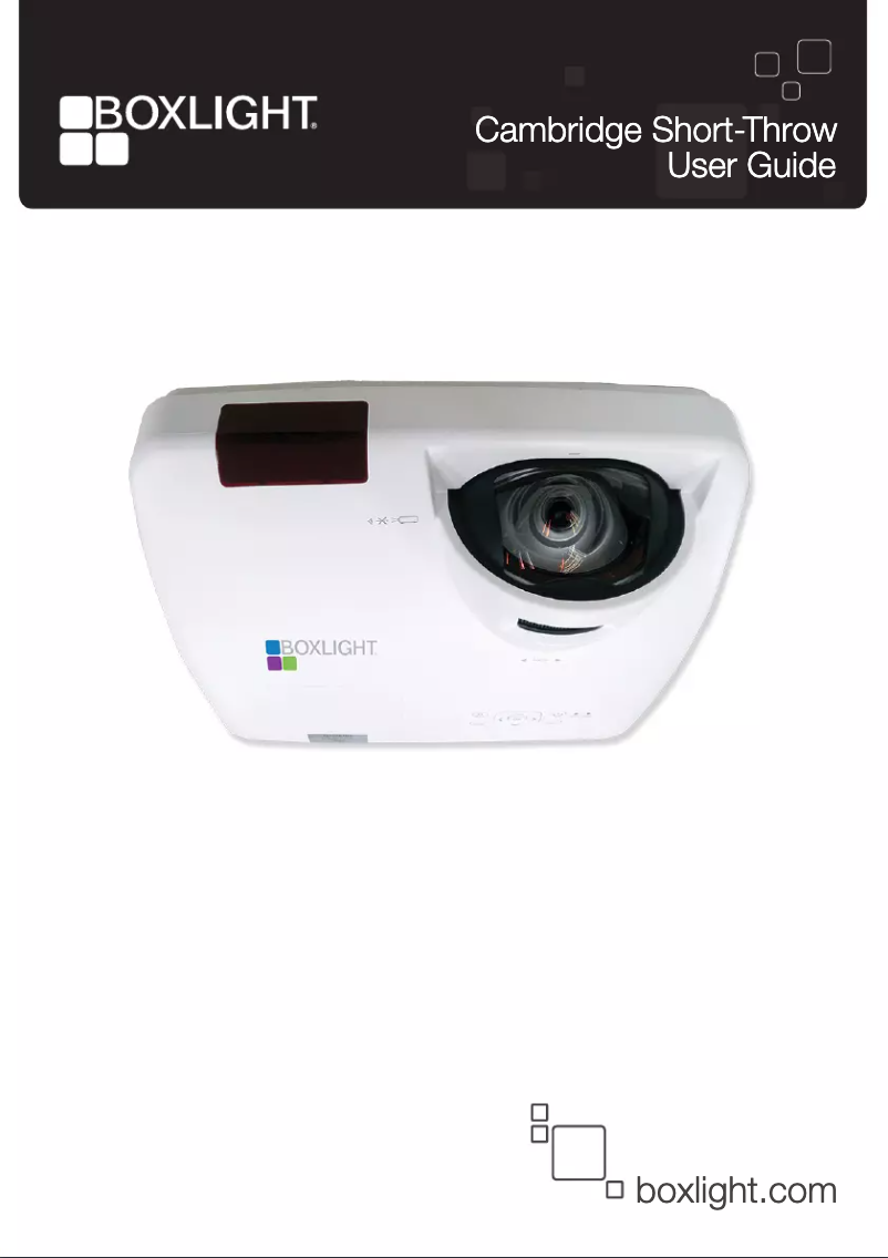 Page 1 de la notice Manuel utilisateur Boxlight Cambridge X37NST