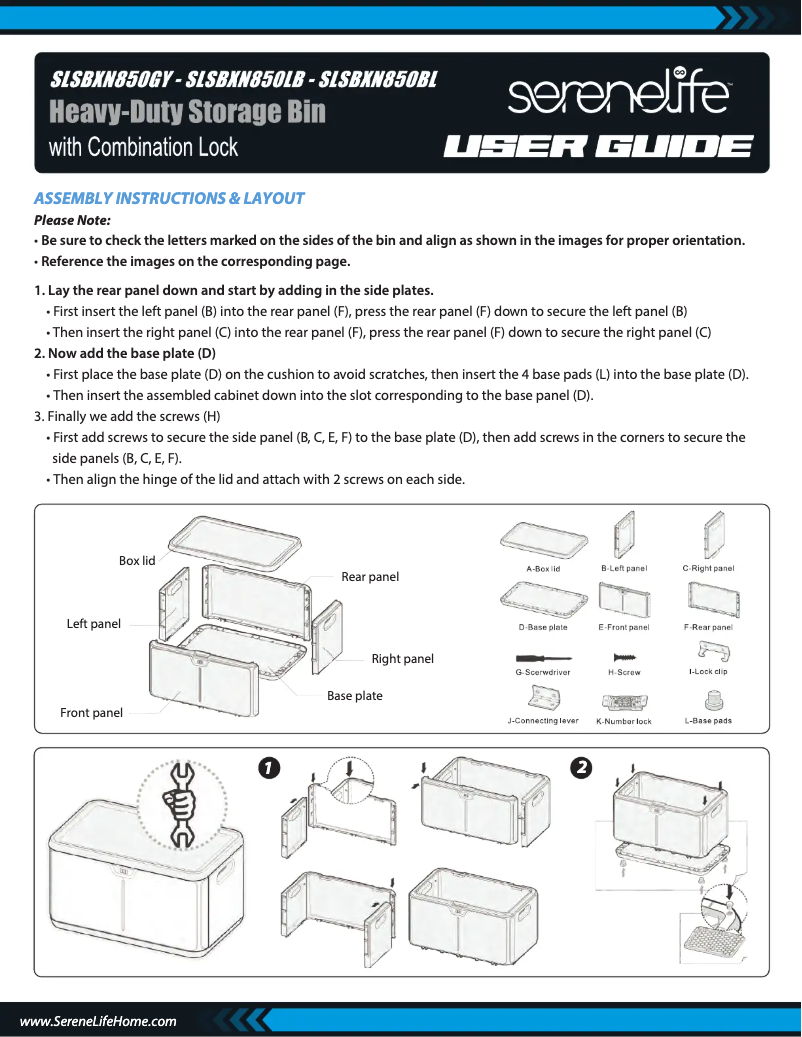 Page 1 de la notice Manuel utilisateur SereneLife SLSBXN850LB