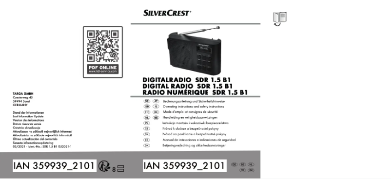 Page n°1 - Manuel utilisateur SilverCrest SDR 1.5 B1