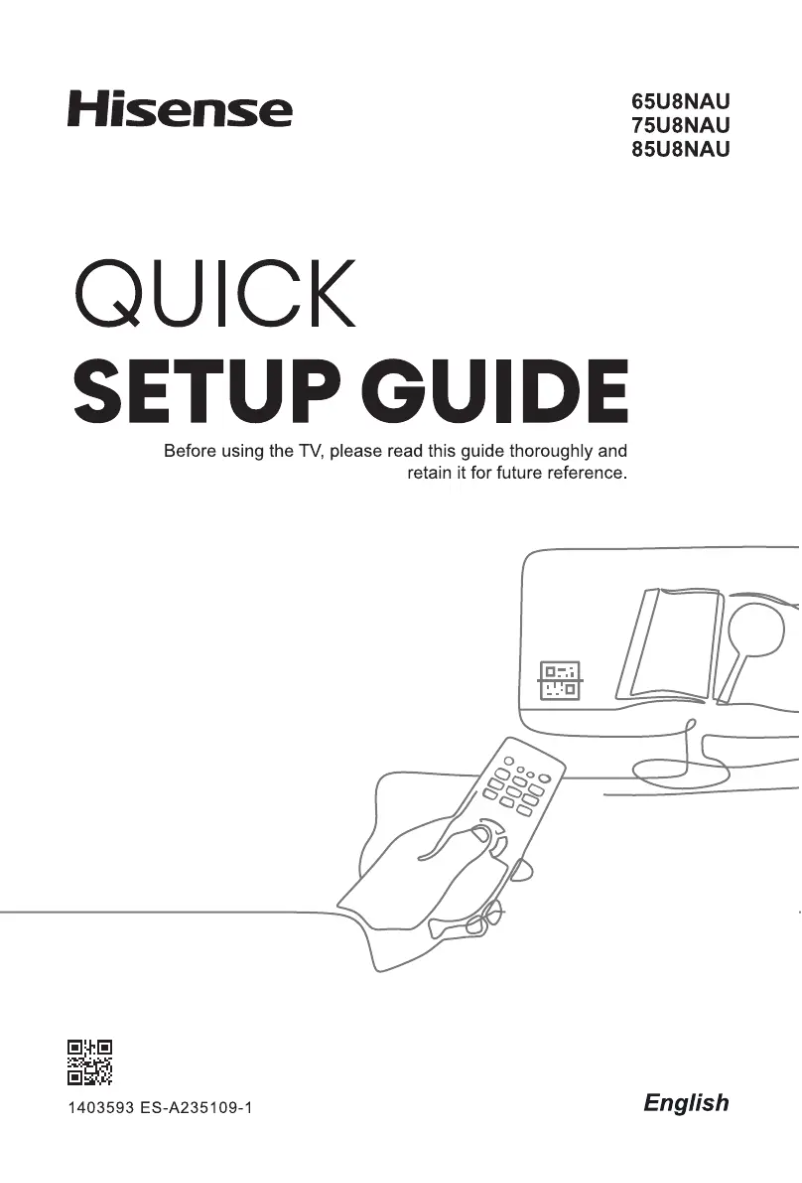 Page 1 de la notice Guide d'installation Hisense 65U8NAU