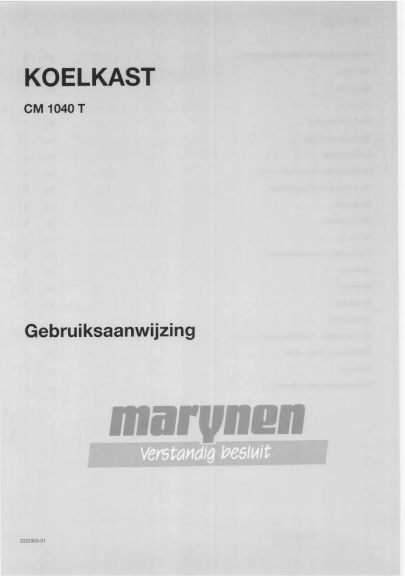Page n°1 - Manuel utilisateur Marynen CM 1040 T