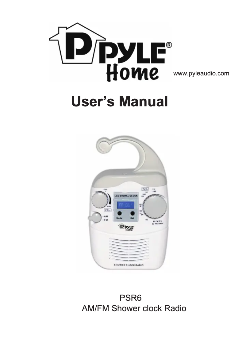Page 1 de la notice Manuel utilisateur Pyle PSR6