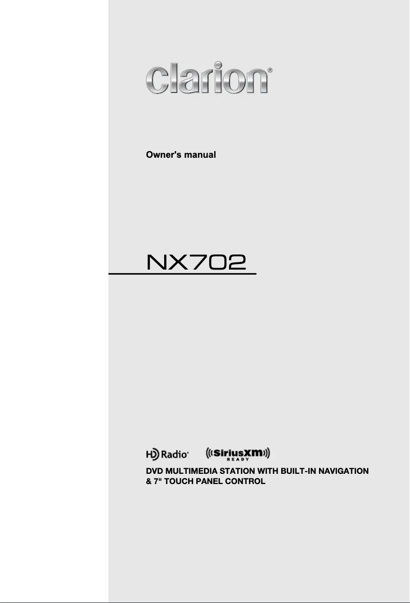 Page n°1 - Manuel utilisateur Clarion NX702