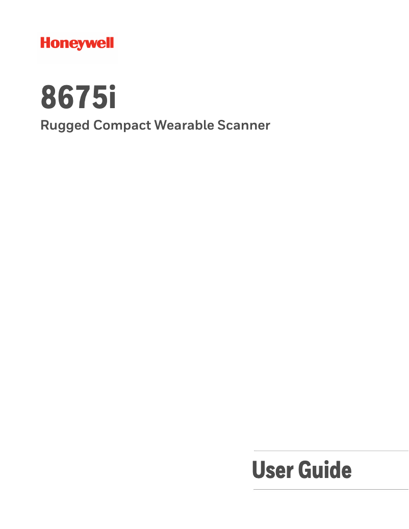 Page n°1 - Manuel utilisateur Honeywell 8675i