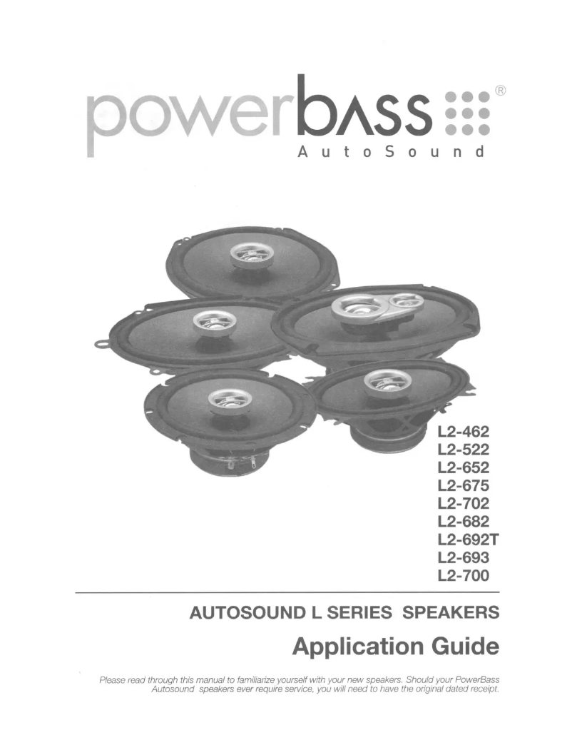 Page 1 de la notice Manuel utilisateur PowerBass L2-692T