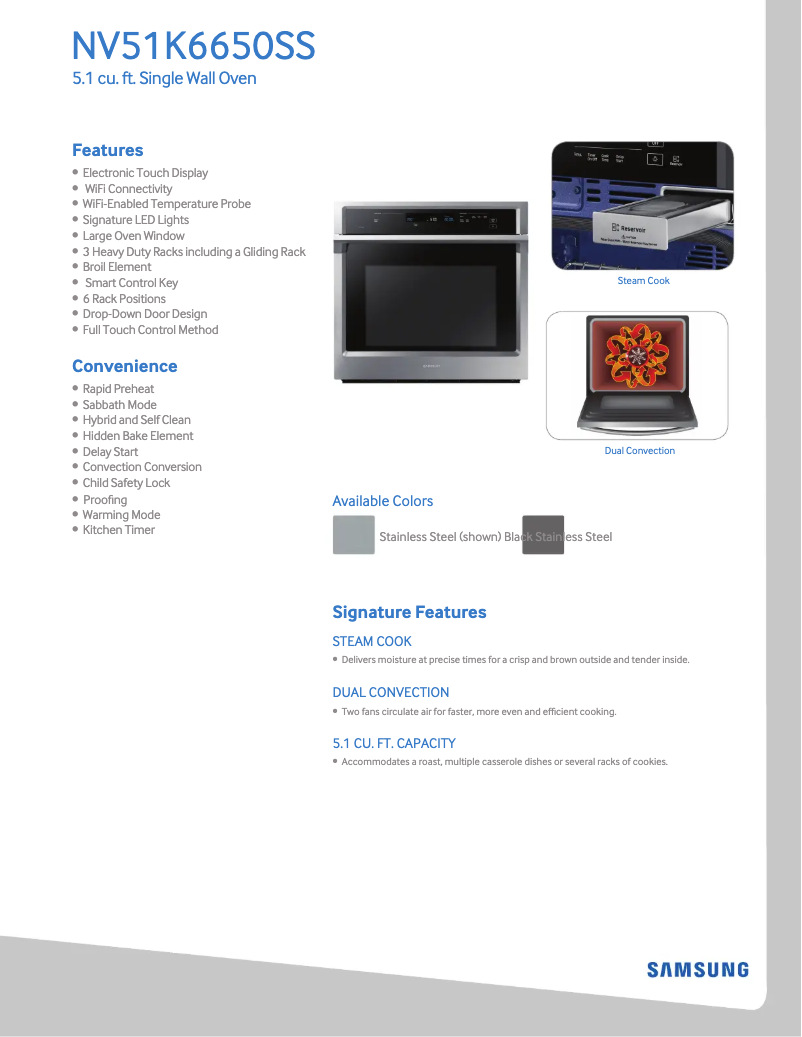 Página 1 del manual Información de garantía Samsung NV51K6650SS