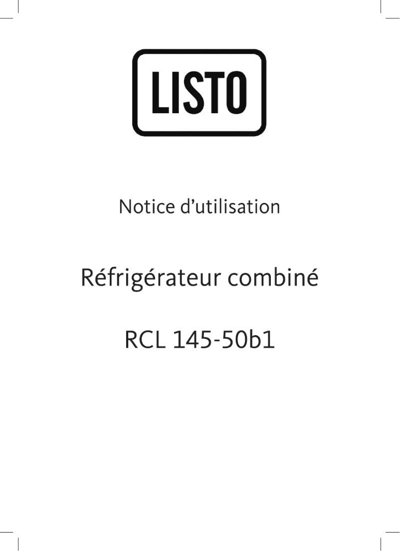 Page 1 de la notice Manuel utilisateur Listo RCL 145-50b1