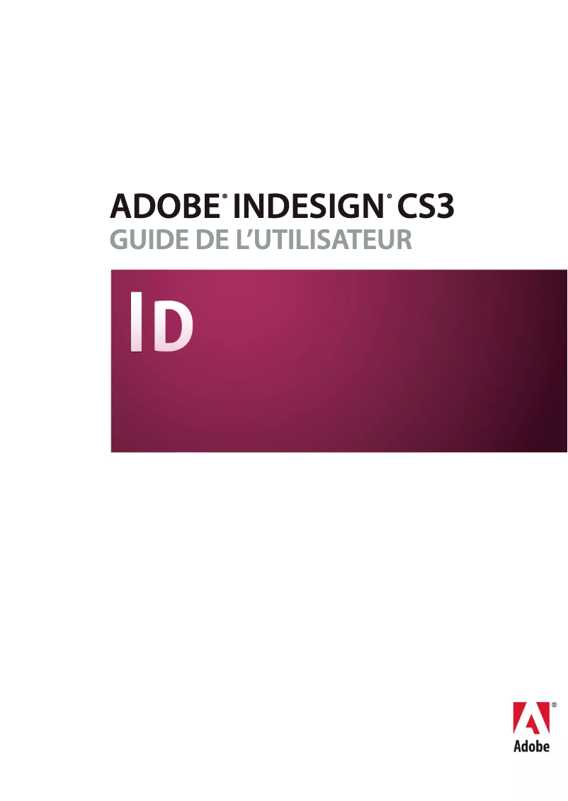 Image de la première page du manuel de l'appareil InDesign CS3