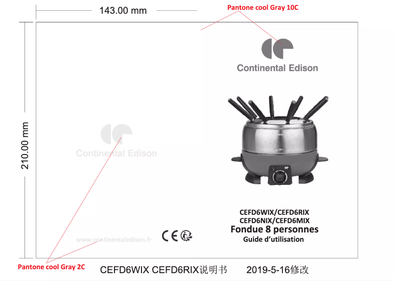 Page 1 de la notice Manuel utilisateur Continental Edison CEFD6WIX