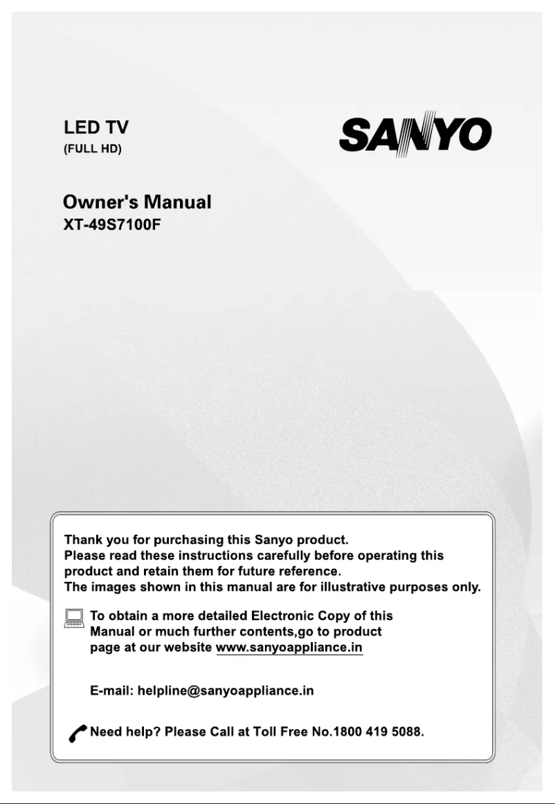 Page 1 de la notice Manuel utilisateur Sanyo XT-49S7100F