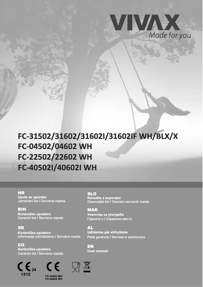 Page 1 de la notice Manuel utilisateur Vivax FC-04602 WH