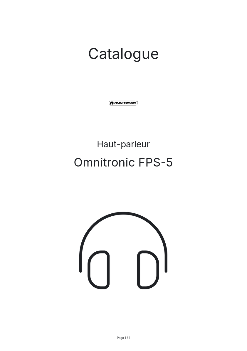 Page n°1 - Catalogue Omnitronic FPS-5