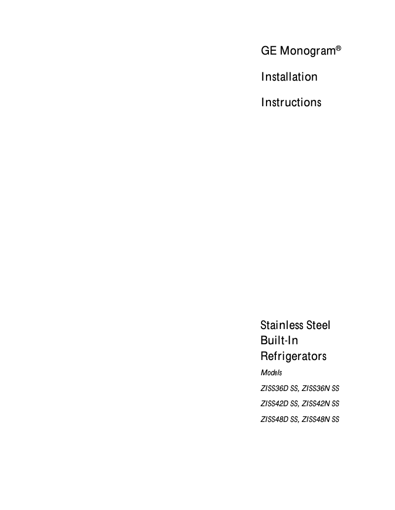 Image de la première page du manuel de l'appareil ZISS48NCSS