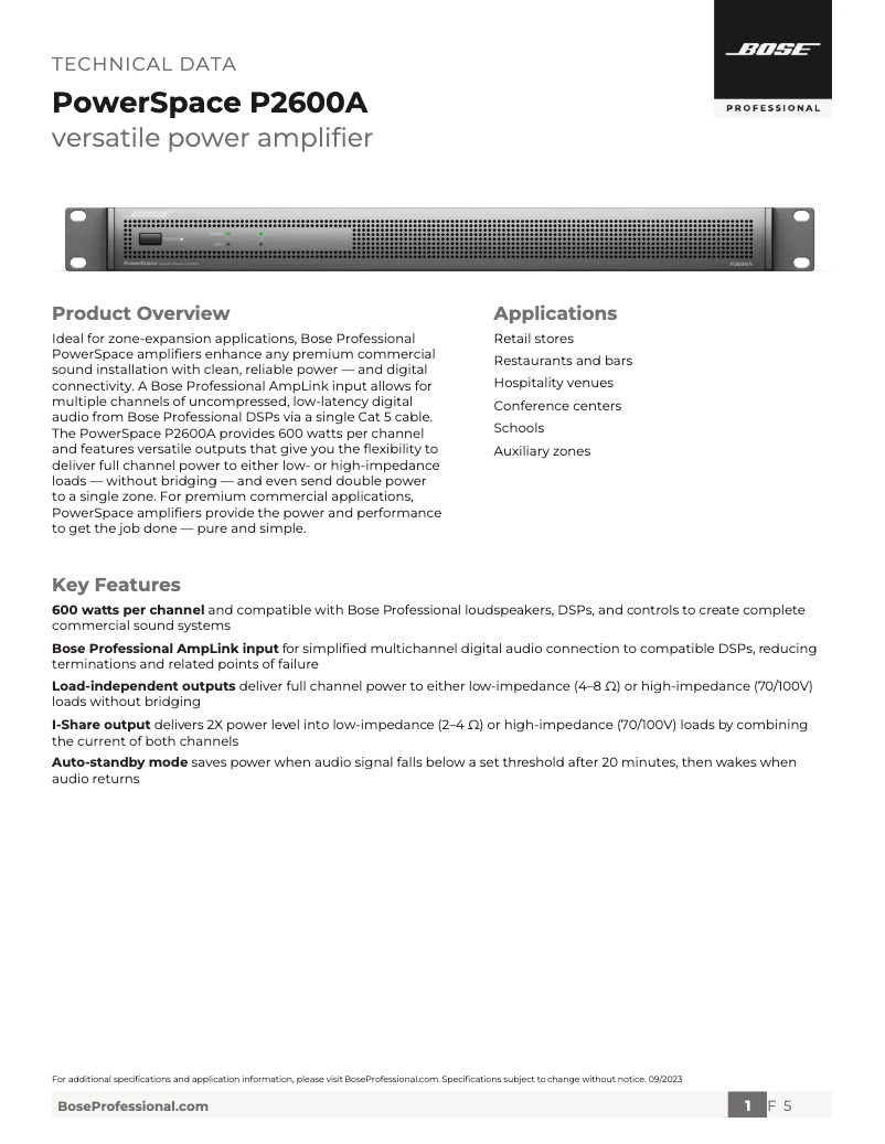 Image de la première page du manuel de l'appareil PowerSpace P2600A