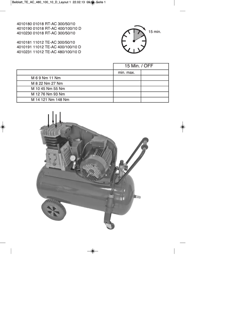 Page n°1 - Manuel utilisateur Einhell TE-AC 480/100/10