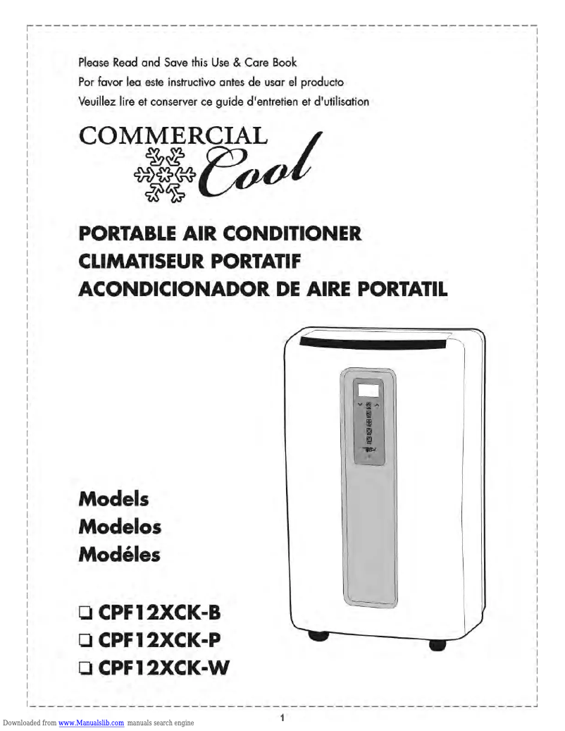 Page 1 de la notice Manuel utilisateur Commercial Cool CPF12XCK-P