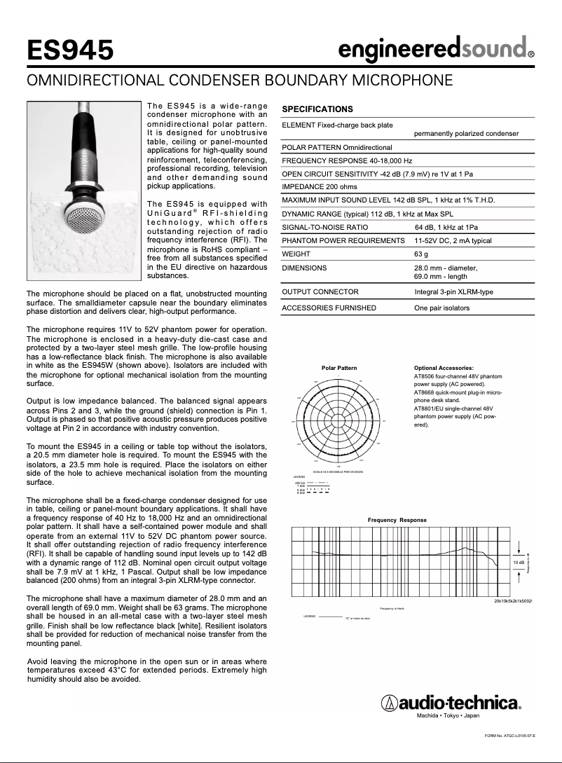 Image de la première page du manuel de l'appareil ES945