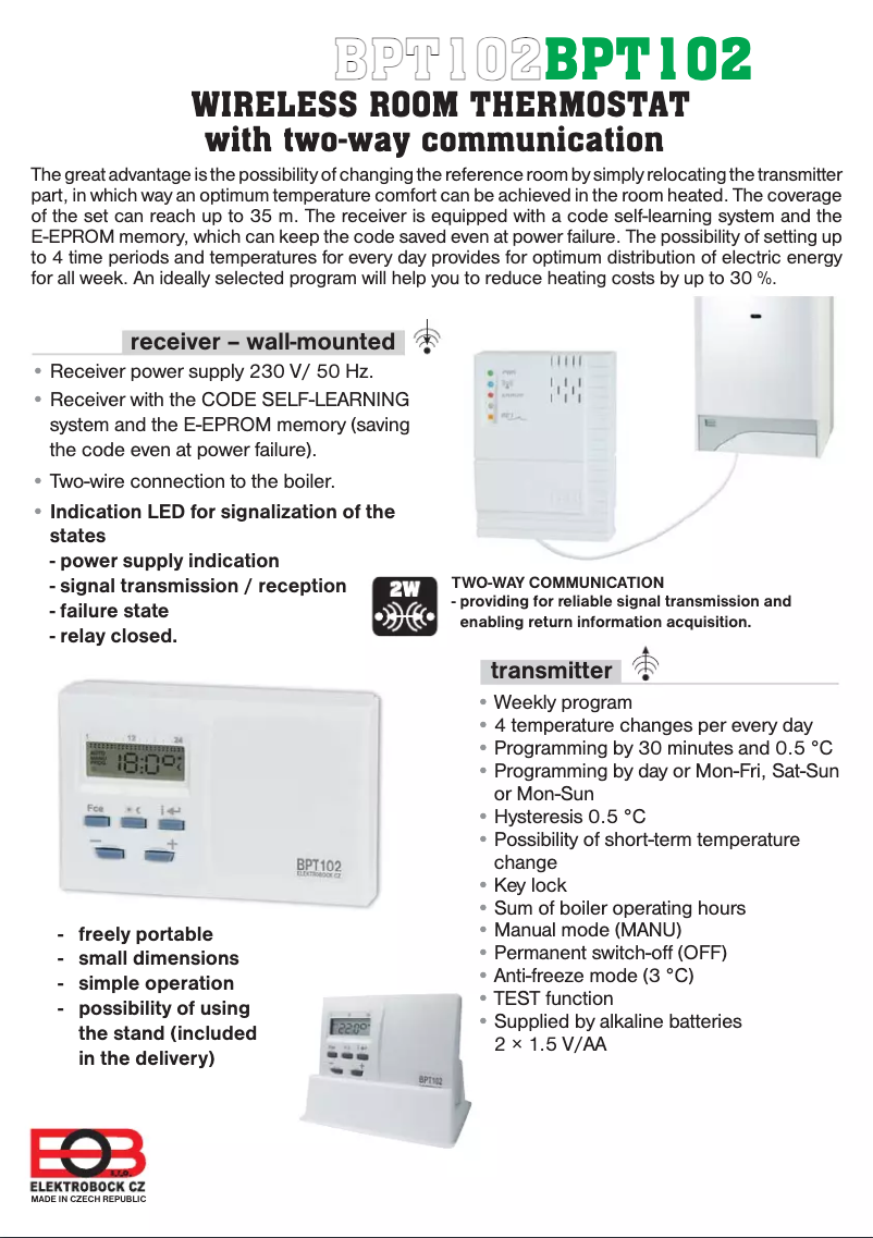 Page 1 de la notice Manuel utilisateur Elektrobock BT102