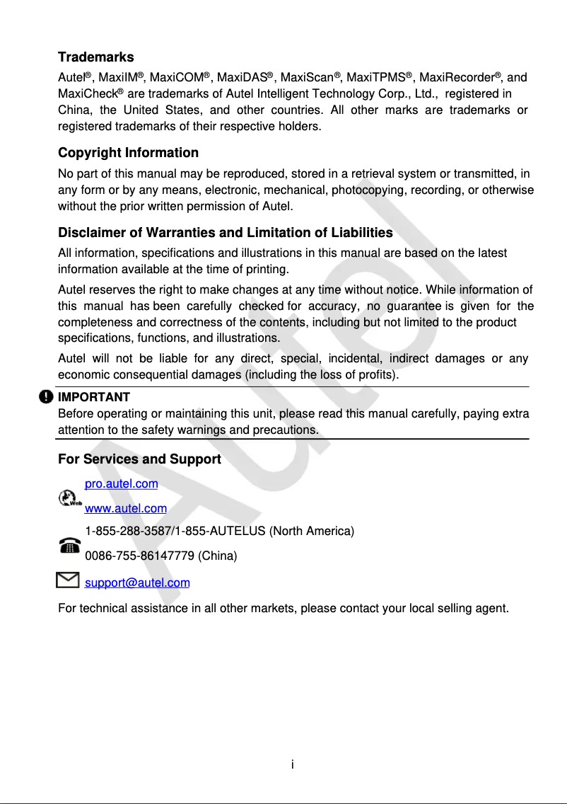 Image de la première page du manuel de l'appareil MaxiIM M608S Ⅱ