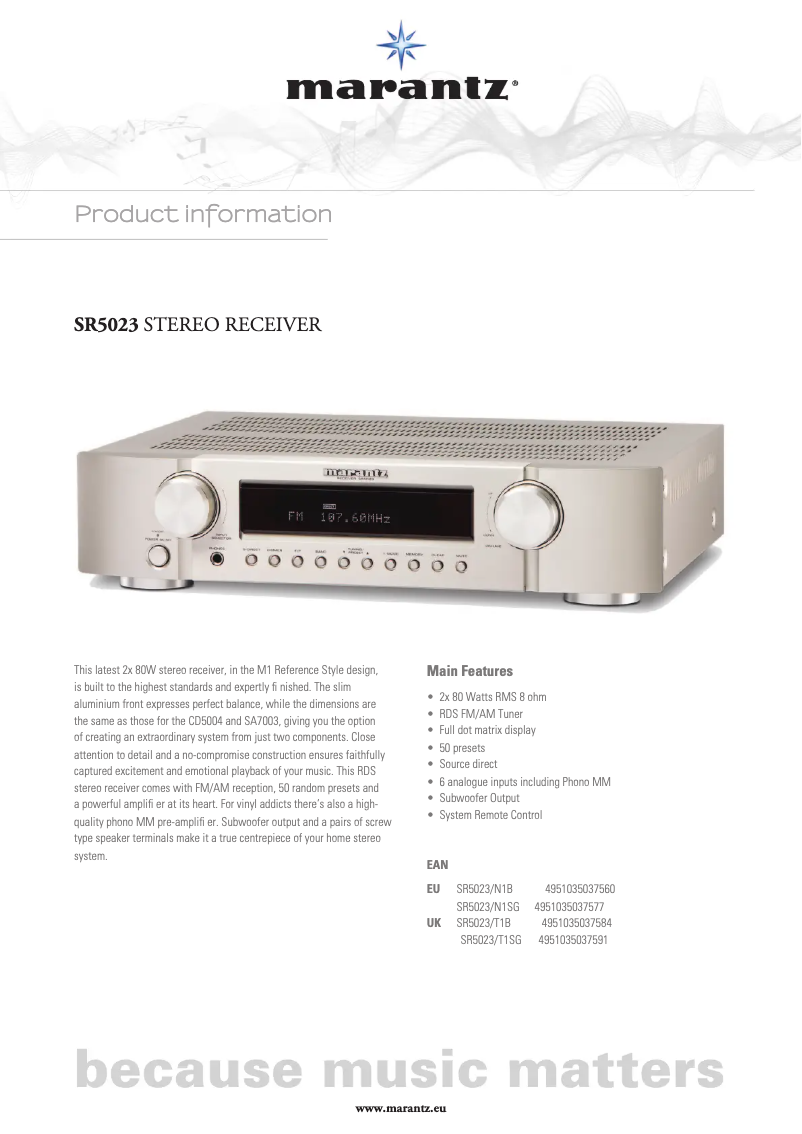 Imagen de la primera página del manual del dispositivo SR5023