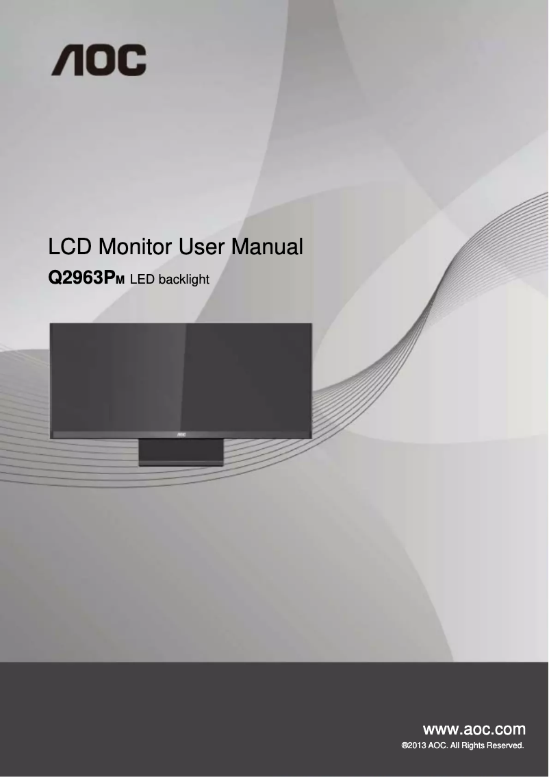 Image de la première page du manuel de l'appareil Q2963PM