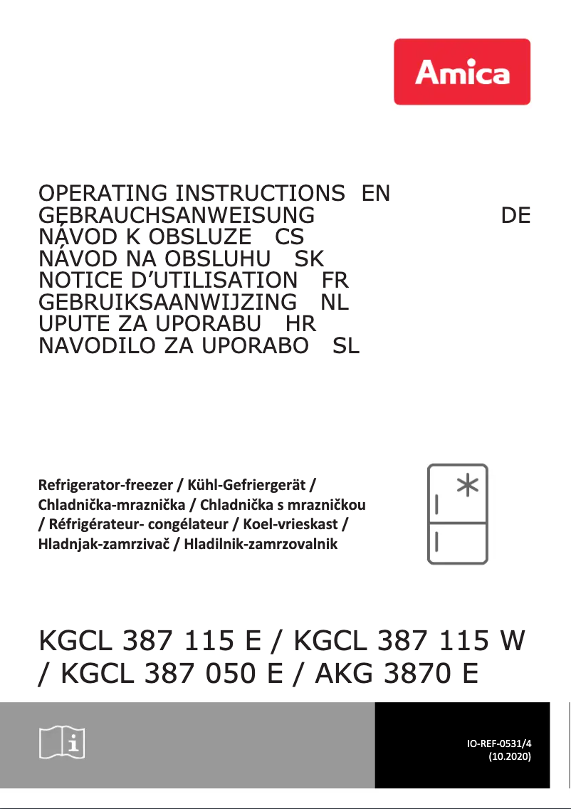 Page n°1 - Manuel utilisateur Amica KGCL 387 115 E
