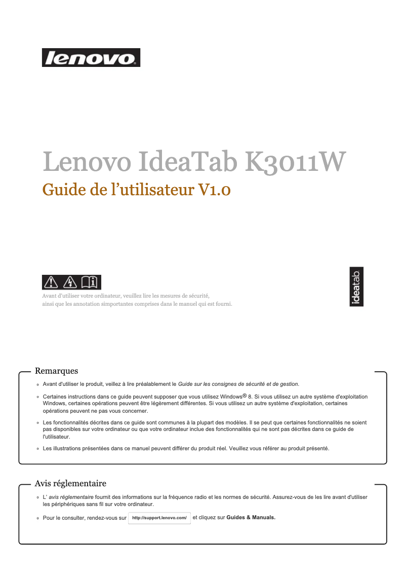 Página 1 del manual Manual de usuario Lenovo IdeaTab Lynx