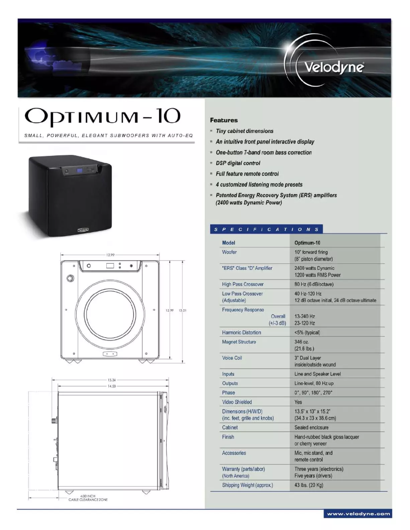 Image de la première page du manuel de l'appareil Optimum-12