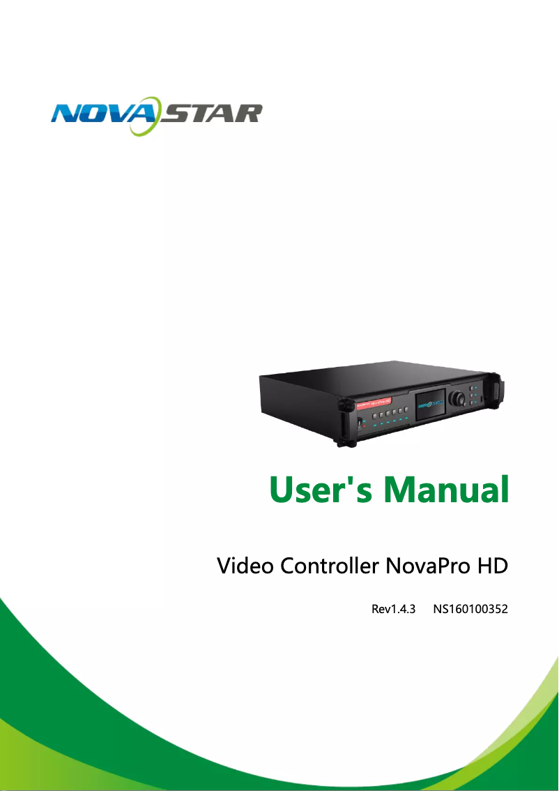 Page n°1 - Manuel utilisateur NovaStar NovaPro HD