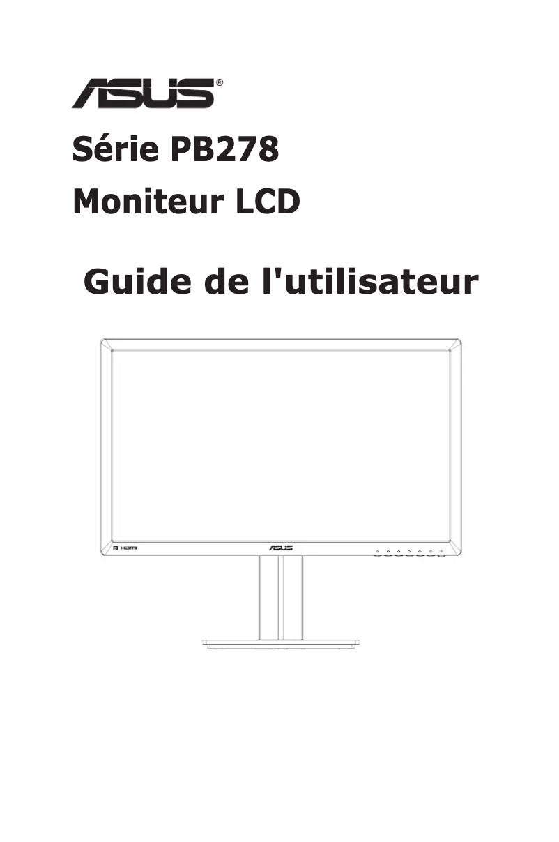 Page 1 de la notice Manuel utilisateur Asus PB278QR