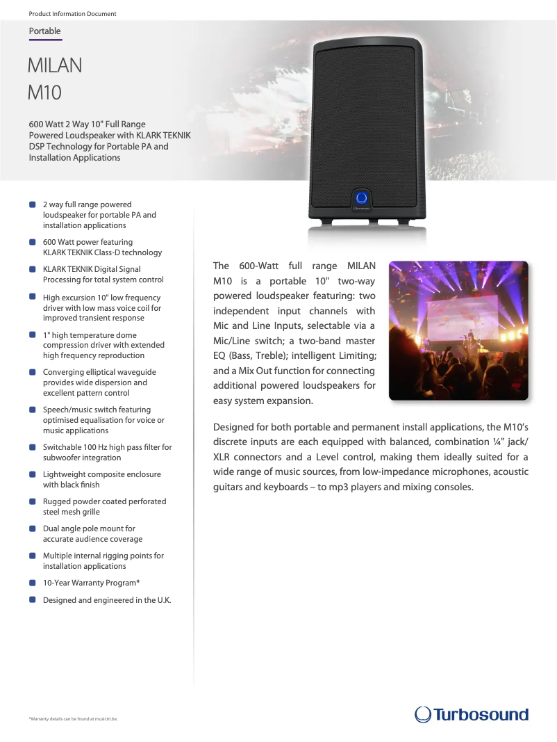 Image de la première page du manuel de l'appareil Milan M10