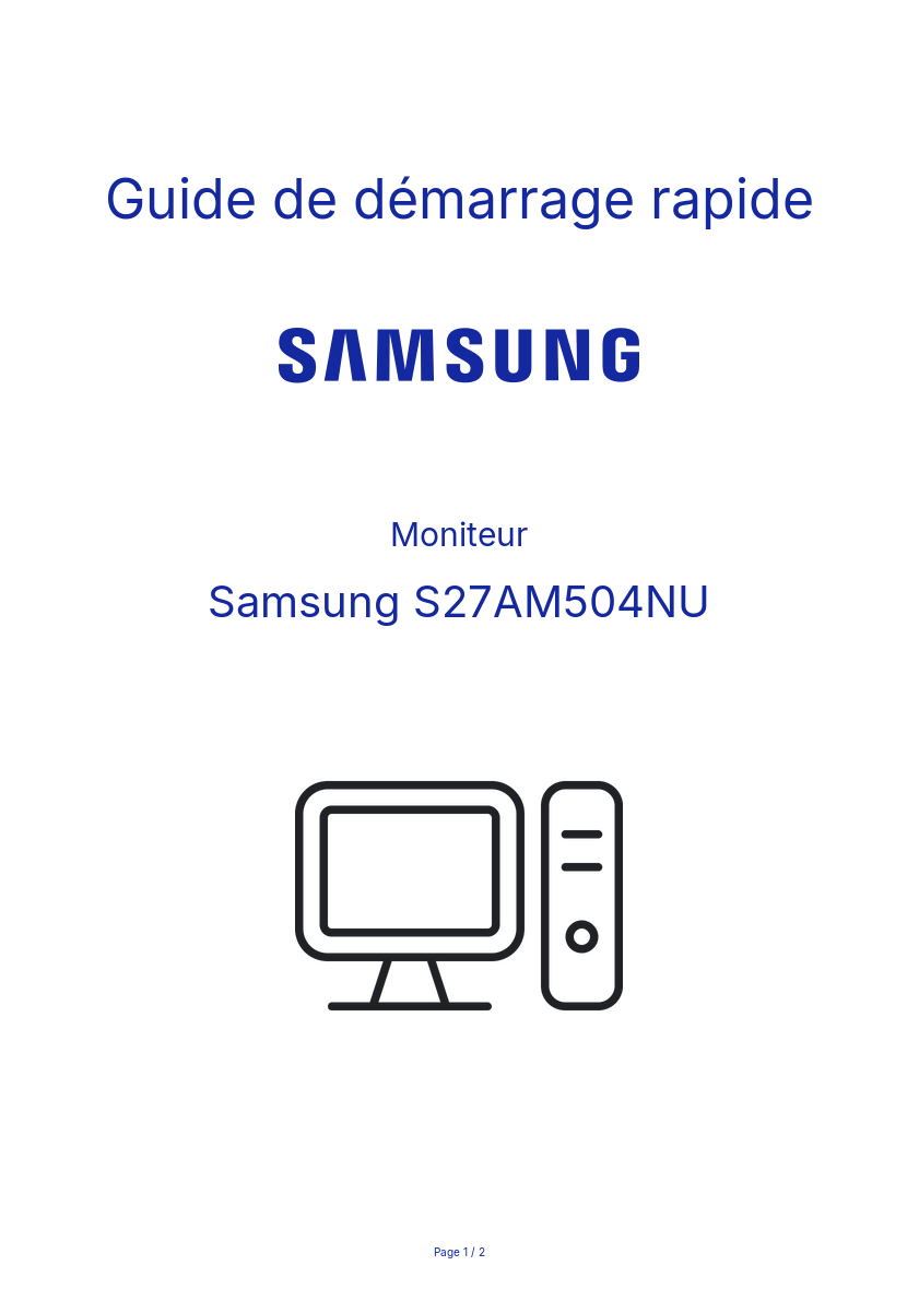 Image de la première page du manuel de l'appareil S27AM504NU