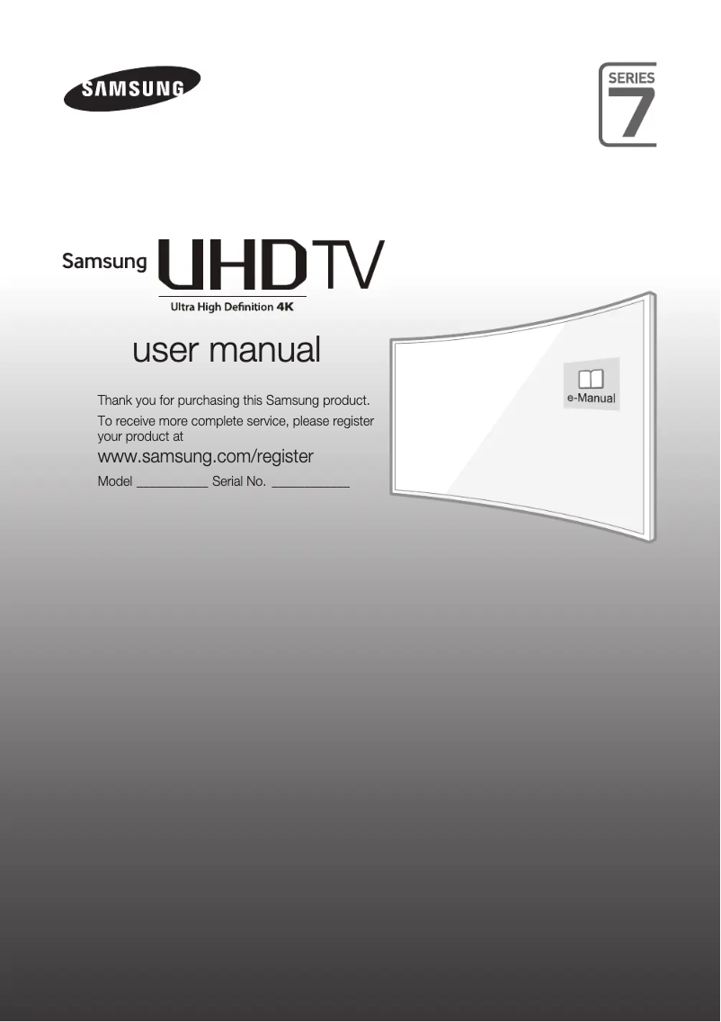 Page 1 de la notice Guide de démarrage rapide Samsung UE48JU7505T