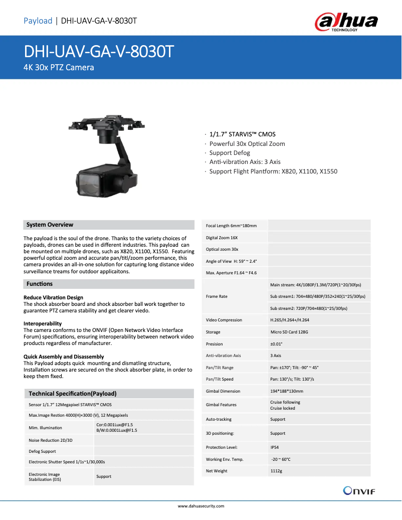 Image de la première page du manuel de l'appareil UAV-GA-V-8030T
