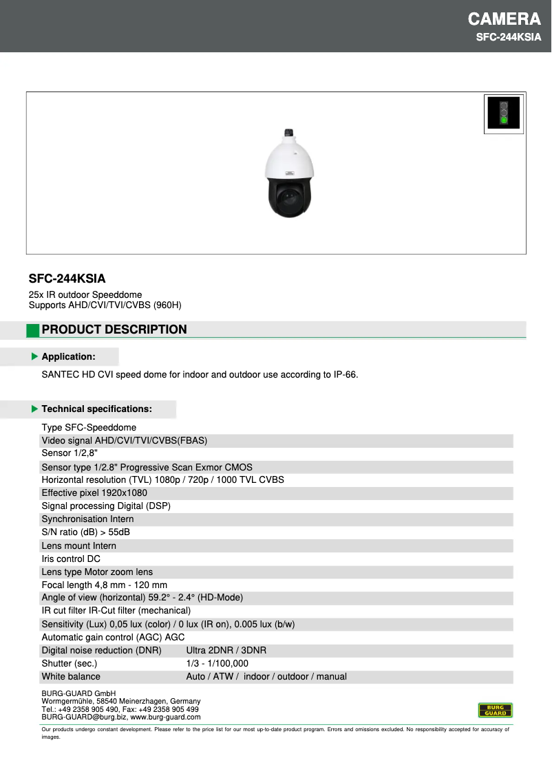 First page image of the manual for SFC-244KSIA