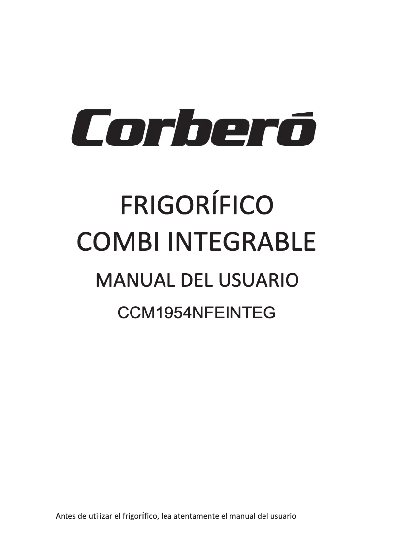 Page 1 de la notice Manuel utilisateur Corbero CCM1954NFEINTEG