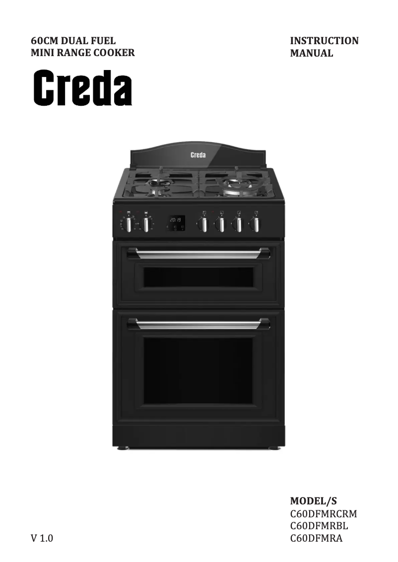 Page 1 de la notice Manuel utilisateur Creda C60DFMRBL