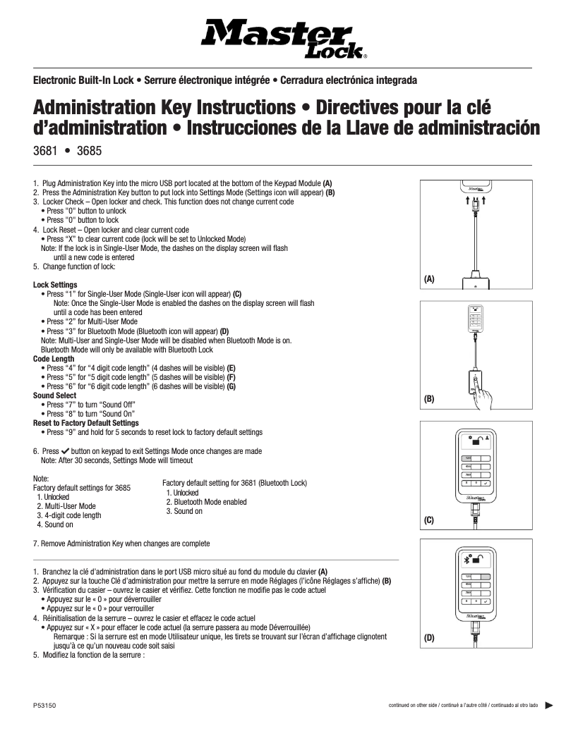 Page 1 de la notice Manuel utilisateur Master Lock 1566